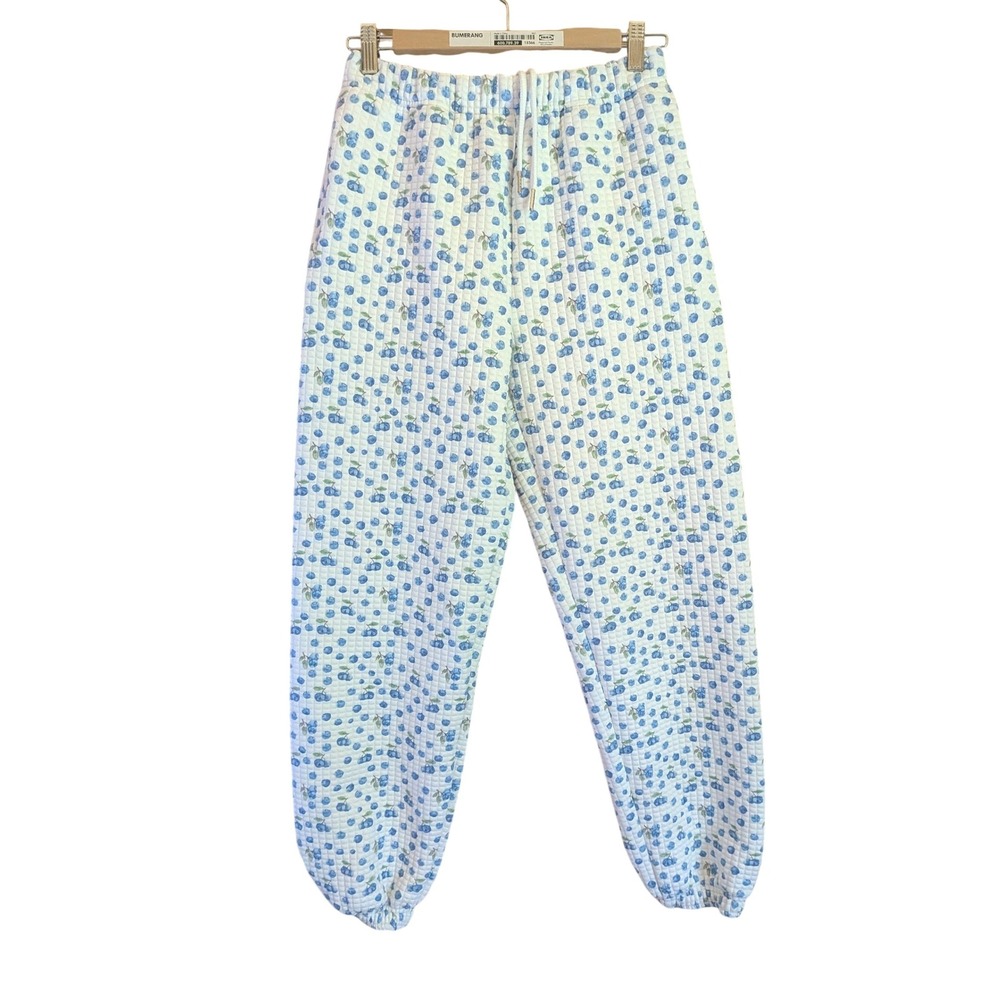 Happy Camp3r Quilted Joggers S Cottagecore Fruit Print Loungewear Sustainable
